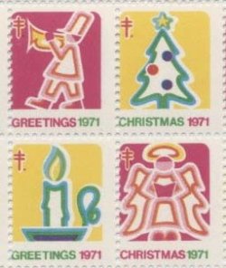 画像1: 【アメリカ】クリスマスシール1971　４枚