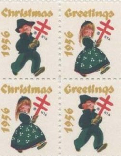 画像1: 【アメリカ】クリスマスシール1956　４枚