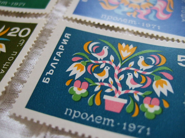画像: 【ブルガリア】春のお花と鳩　６枚セット