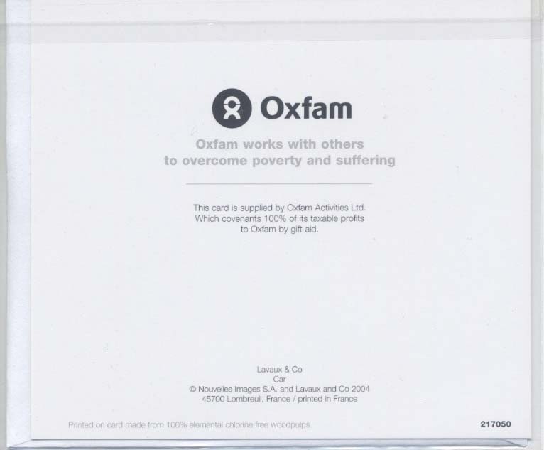 画像: 【イギリス】OXFAM くるま　メッセージカード　