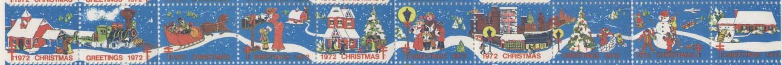 画像1: 【アメリカ】クリスマスシール1972　10枚
