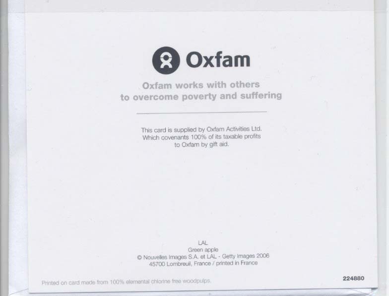 画像: 【イギリス】OXFAM リンゴ　メッセージカード　