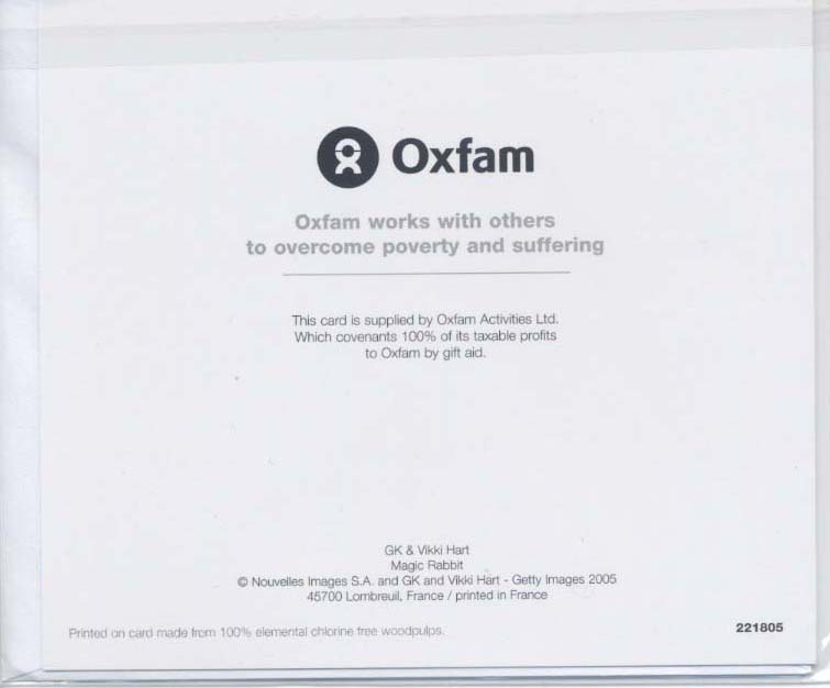 画像: 【イギリス】OXFAM うさぎメッセージカード　